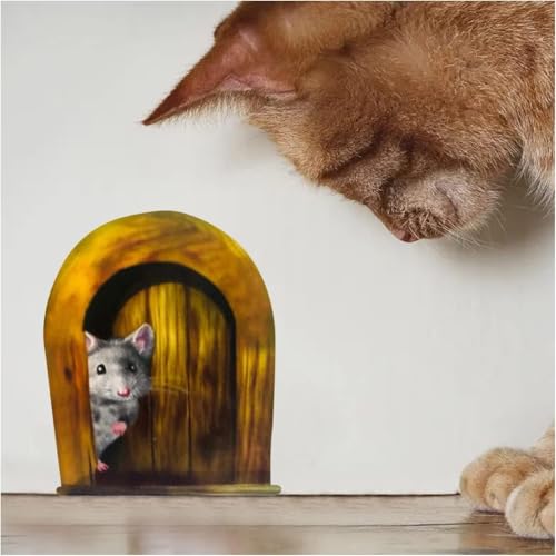 5PCS 3D Mouse Hole Wall Sticker Peel and Stick Decal