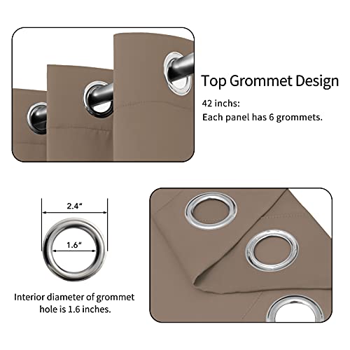 Easy-Going Blackout Curtains 2 Panels Camel 42x63 in Thermal Grommet Room Darkening