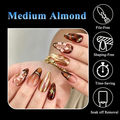Medium Almond Soft Gel Nail Tips 300pcs Pre-Shaped Full Cover