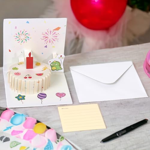 3D Pop-Up Birthday Card with LED Lights & Music for All Ages