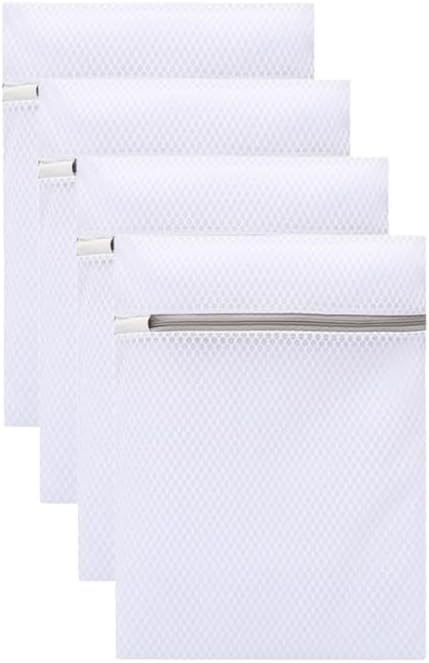 Skiennix Durable Honeycomb Mesh Laundry Bags - 4 Pcs for Delicates, 12 x 16 Inches, Thick & Fine Nets