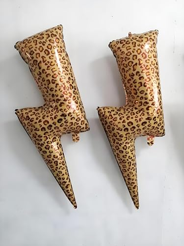 Leopard Print Lightning Balloons - 2pcs for Jungle Theme Party