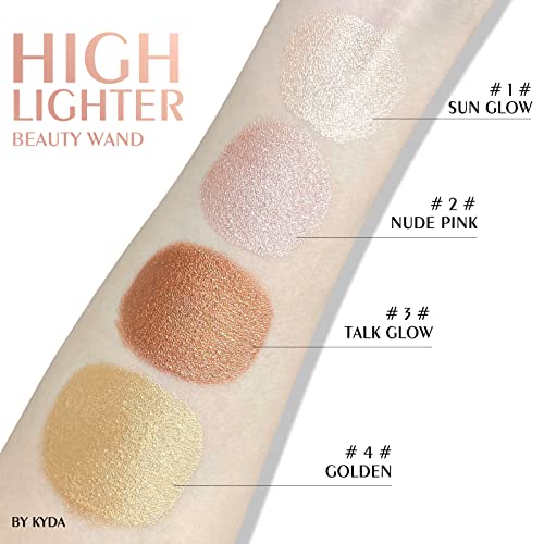KYDA Liquid Highlighter Wand - Buildable Face Illuminator with Cushion Applicator