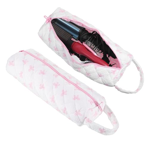 ElevateTech Heat-Resistant Hair Tools Travel Bag with Bow Pattern