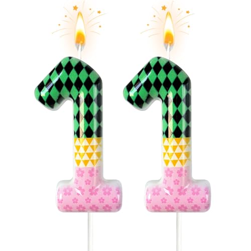 Anime Birthday Number 11 Candle - Comic Book Themed Decoration
