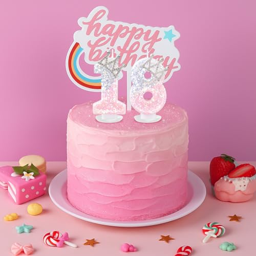 Pink & Silver Crown Birthday Number 5 Candle Decoration