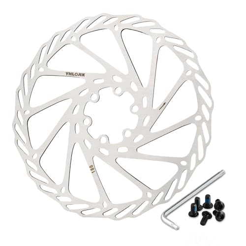 180mm Disc Brake Rotor With 6 Bolts & T25 Torx Tool, Stainless Steel Bike Rotor for Mountain Bike/Road Bike/MTB/BMX, Fits 44mm Threaded Hub (Anti-Rust & Heat-Resistant) (180mm*1pcs)