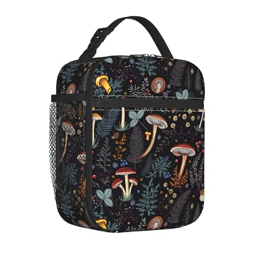 Insulated Women's Lunch Bag - Cute Mushroom Design, Leakproof Cooler