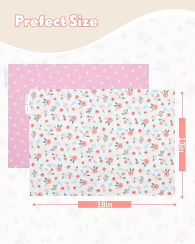 ALVABABY Cotton Toddler Pillowcases for 13x18 & 12x16 Pillows - 2 Pack