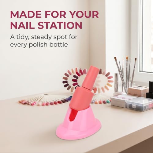 BWESOO 2Pcs Soft Rubber Nail Polish Bottle Holder Anti-Spill Stand