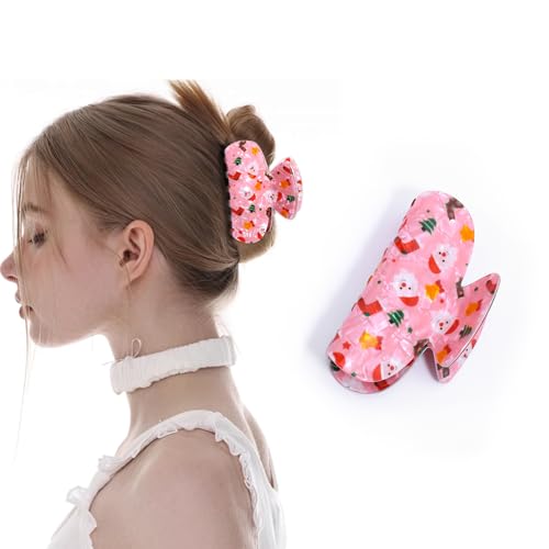 Christmas Hair Claw Clip Cute Santa Claus Acrylic Hair Clamp