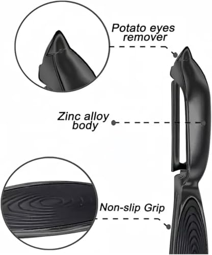 Marouom Premium Vegetable Peeler Set - Black Ergonomic Handle, 2PCS
