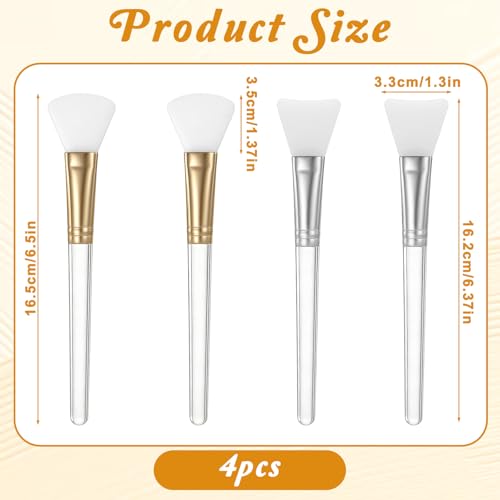 Silicone Face Mask Brush 4-Piece Set for Skincare Mud and Clay Application