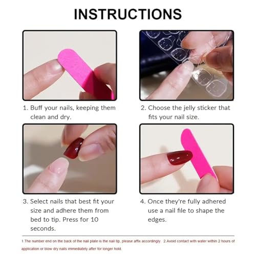 Short Square Press on Nails with 3D Bow Flower Charms Glossy False Nails