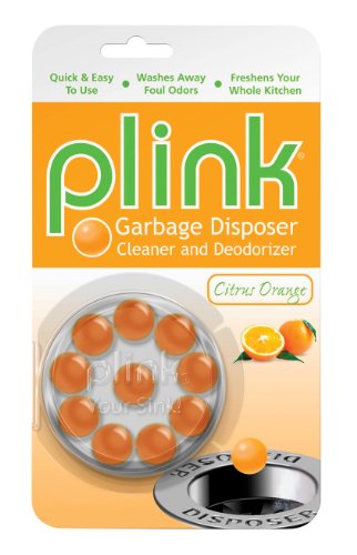 Plink Garbage Disposer Cleaner and Deodorizer Spheres, Citrus Orange, 10-Count