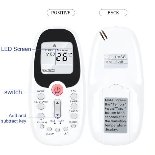 PZL AC Replacement Remote Control for Arctic King Midea Models