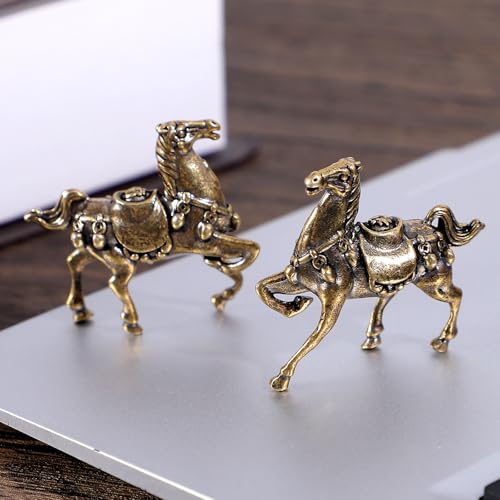 Brass Horse Figurine Set - Vintage Collectible Art Sculptures