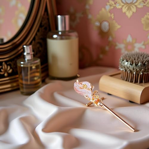 Gold Vintage Hair Stick with Rhinestone Metal Hair Fork