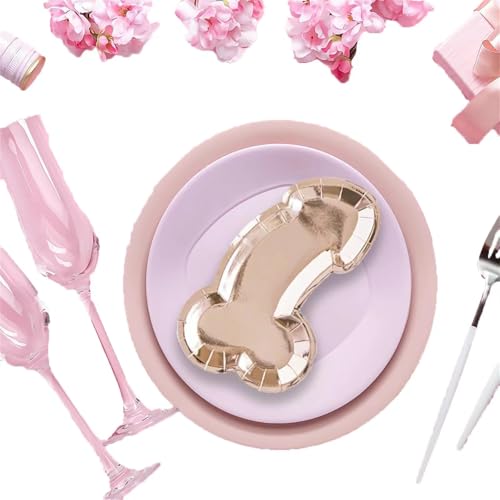 10 Pack Rose Gold Disposable Party Plates - Elegant Bachelorette Decor