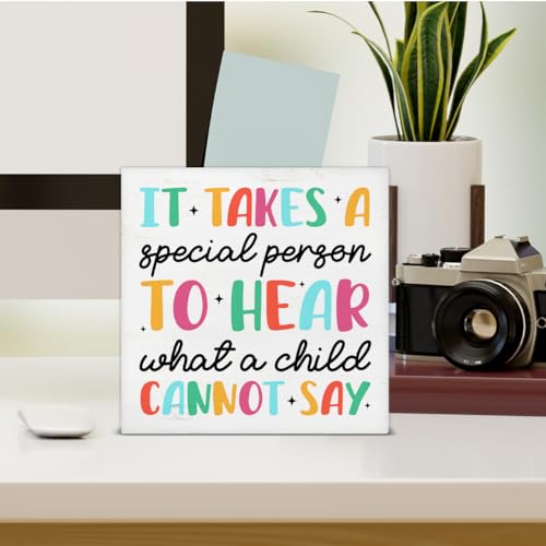 Thank You Gift for Special Education Teacher - T02 Wood Block Sign 5"x5"