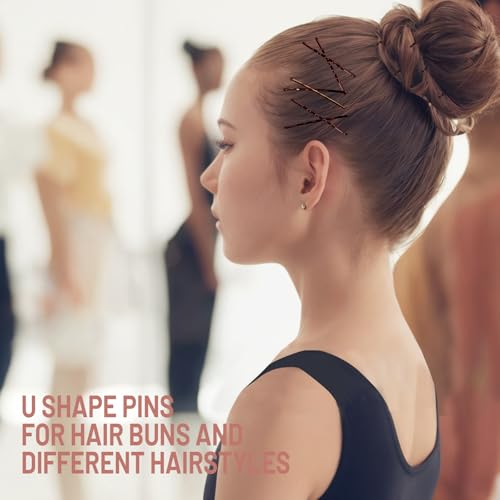 Teenitor 100Pcs Brown Bobby Pins and U-Shaped Hair Pins Set
