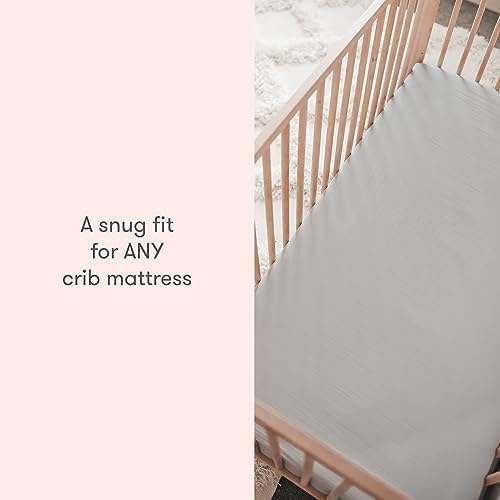 Newton Baby Fitted Crib Sheet - Ultra Breathable Organic Cotton, Soft 2-Pack for Standard Cribs | Plain White