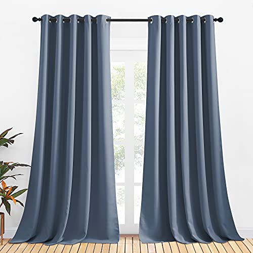 NICETOWN Thermal Insulated Blackout Curtains, 70x95 in, Set of 2 - Stone Blue