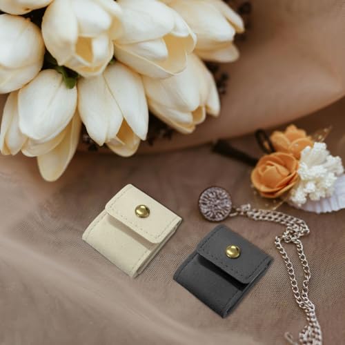 Mini Foldable Travel Jewelry Organizer Case - PU Leather for Earrings, Rings & Necklaces