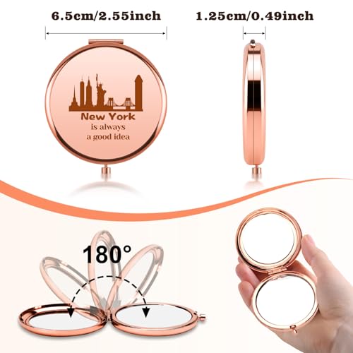 New York Souvenir Compact Mirror - Double-Sided Travel Makeup Mirror