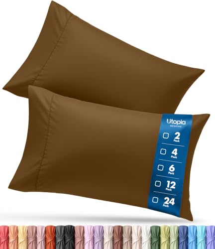 Queen Size Pillow Cases Set of 2 - Ultra Soft Mocha Covers