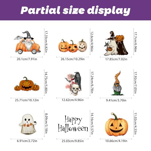 102Pcs Multicolor Halloween Window Clings - Ghosts & Pumpkins