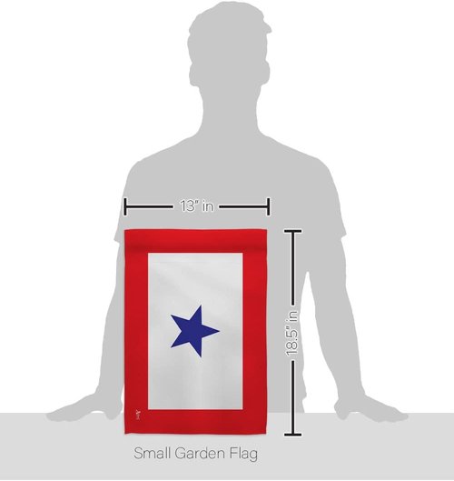 Blue Star Flag - Military Family Deployment Banner with Pole Set | Outdoor Yard Decor & Memorial Gift