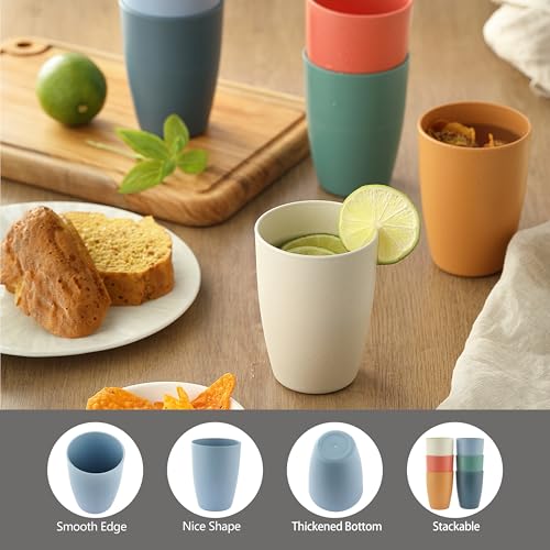 Ohola 6PCS Wheat Straw Drinking Cups - Unbreakable, 12OZ Tumblers