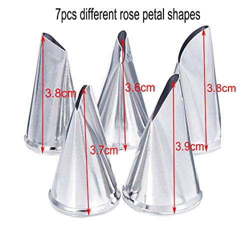 DaNaRaa 8-Piece Stainless Steel Piping Tips Set & Russian Grass Cream Nozzles