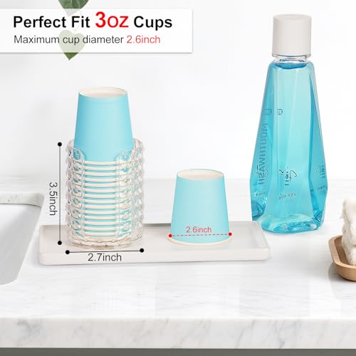 Bathroom Cup Dispenser for 3oz Mouthwash Cups - Clear Acrylic Organizer