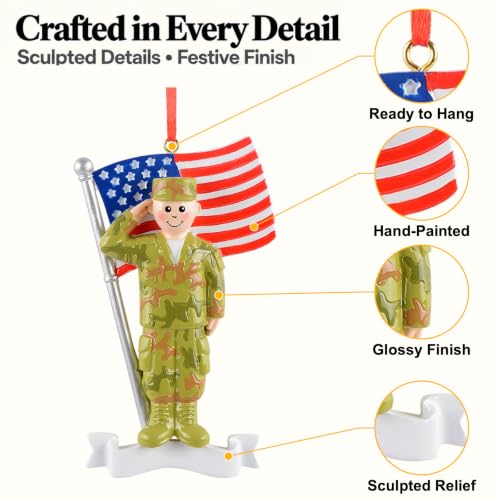 Army Soldier Christmas Ornament 2026 Personalized Service Member Keepsake - Army Variation