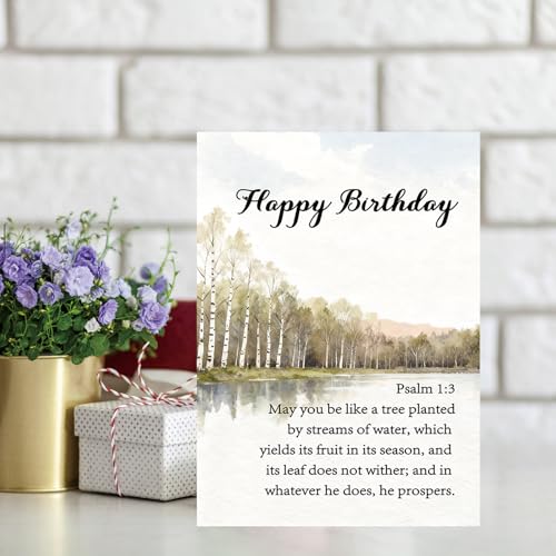 Christian Birthday Card AM-447 with Uplifting Scripture