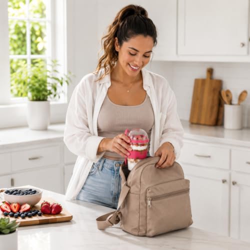 Tribello On-the-Go Yogurt Parfait Cups with Lids & Spoon - 20oz Red