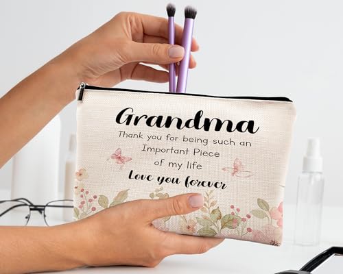 Pink Floral Grandma Makeup Bag Travel Toiletry Pouch Gift