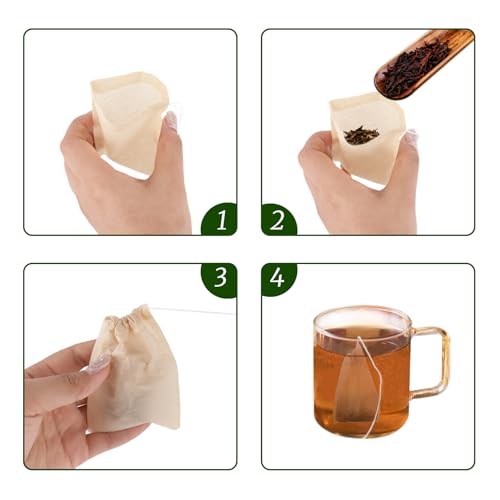 YOLCAR 100 Pack Disposable Tea Strainer Bags with Drawstring