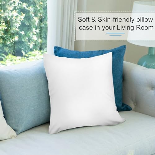 Customizable Text & Image Pillow Case - 18x18in Solid White