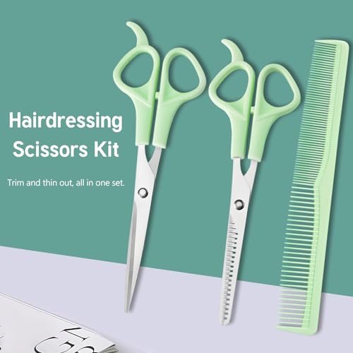 Kootinn Professional Hair Cutting Scissors and Thinning Shears Set 6 Inch