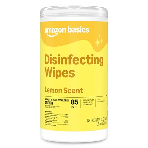 Amazon Basics Lemon Scent Disinfecting Wipes - 255 Count