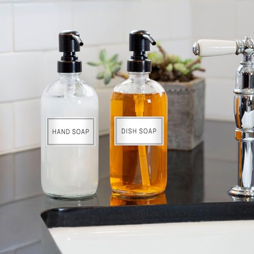Bathroom Waterproof Label Stickers - 32pcs Organizing Labels for Bottles, Hand Soap, Shampoo & Conditioner