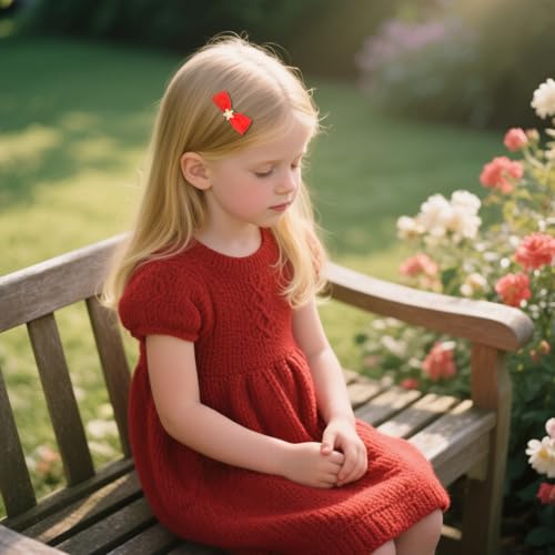 GAFATORY 5 Pcs Christmas Hair Bows Clips Red and Green Hairpins