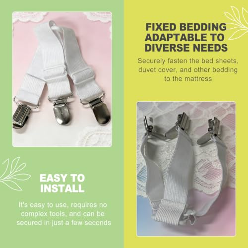4-Pack Adjustable Bed Sheet Holder Straps - Elastic Corner Fasteners
