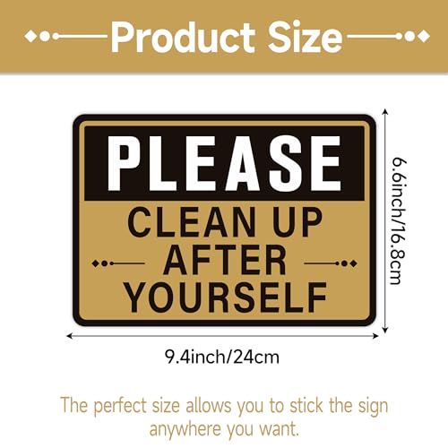 2PCS Clean Up 258 Self-Adhesive Bathroom & Kitchen Signs