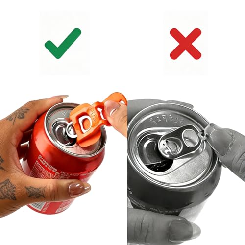 ZACI 2-in-1 Hand Soda Can Opener and Leak-Proof Drink Protector Cap, 6-Pack