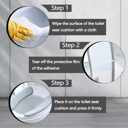 Elongated Toilet Seat Cushion Warmer with Memory Foam - Washable Flannel Cover