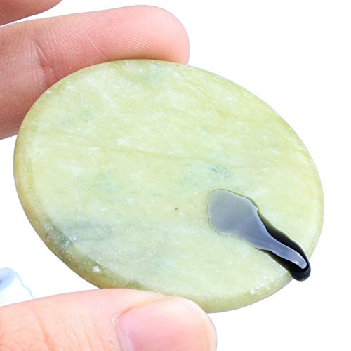 AKOAK 2 Inch Round Jade Stone Eyelash Extension Glue Pallet Holder